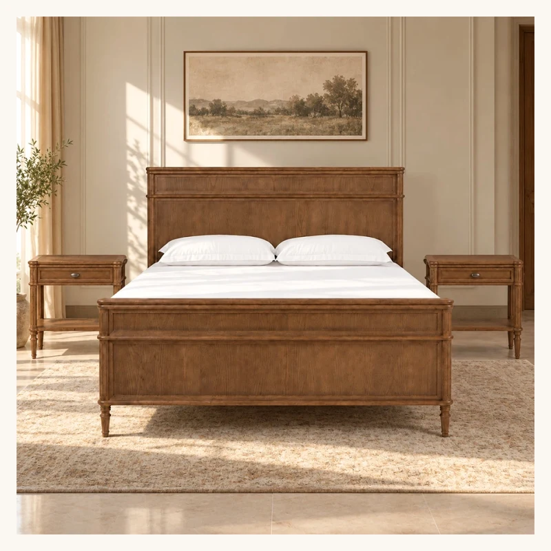 Aldren Wooden Bed Set View 2