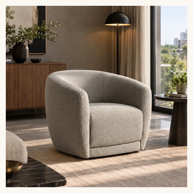 CreamCove Curved Armchair View 2