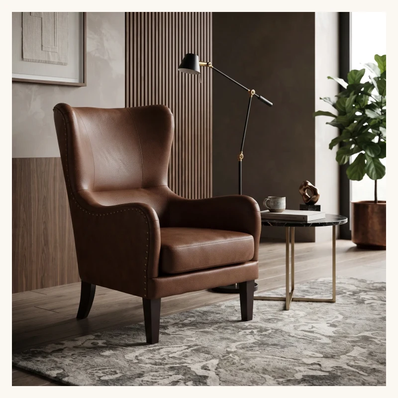 Crown Upholstered Wingback Chair