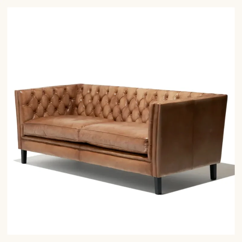 Lavender Pure Leather Sofa View 4