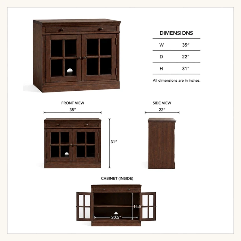 Stalwart Glass Door Cabinet View 4