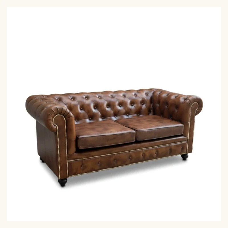 Wellington Chesterfield Leather Sofa View 2
