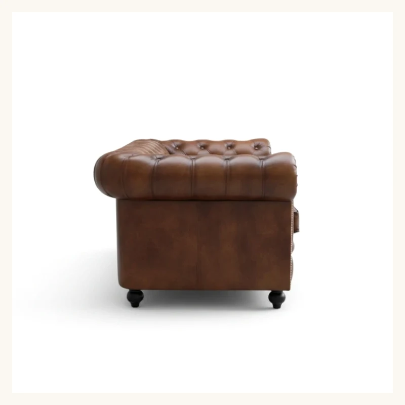 Wellington Chesterfield Leather Sofa View 4